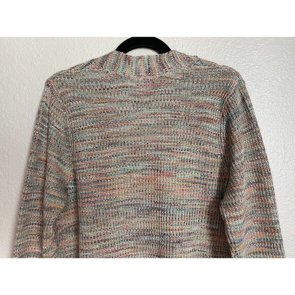 J. Jill Multi Color Cotton Blend Knit V-Neck Tunic Sweater - Picture 6 of 9